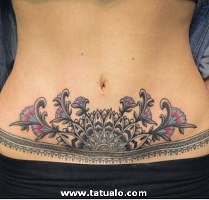 Dibujos para tatuar e imprimir Tatuajes Mujeres Abdomen