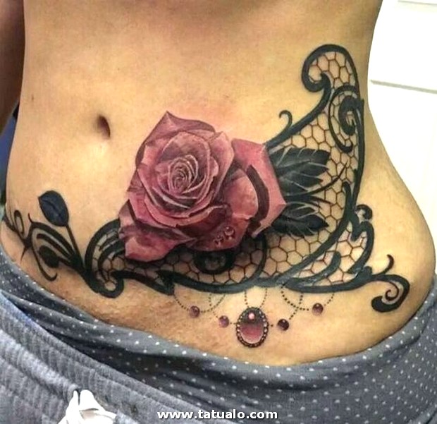 Dibujos para tatuar e imprimir Tatuajes Mujeres Abdomen