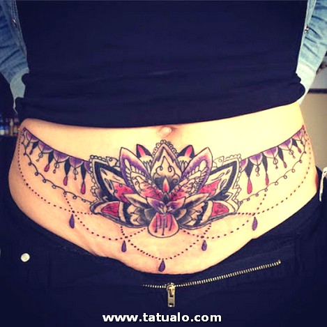 Dibujos para tatuar e imprimir Tatuajes Mujeres Abdomen