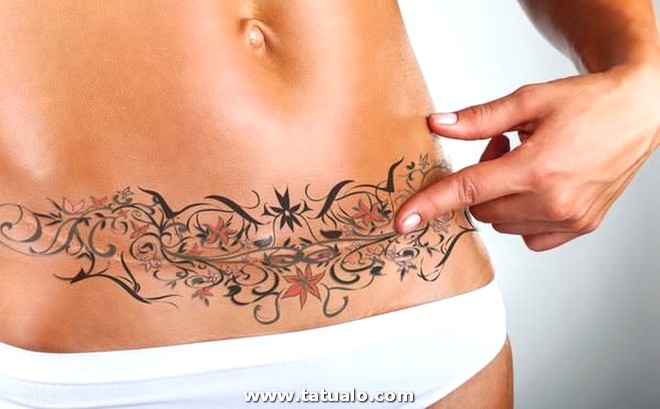 Dibujos para tatuar e imprimir Tatuajes Mujeres Abdomen