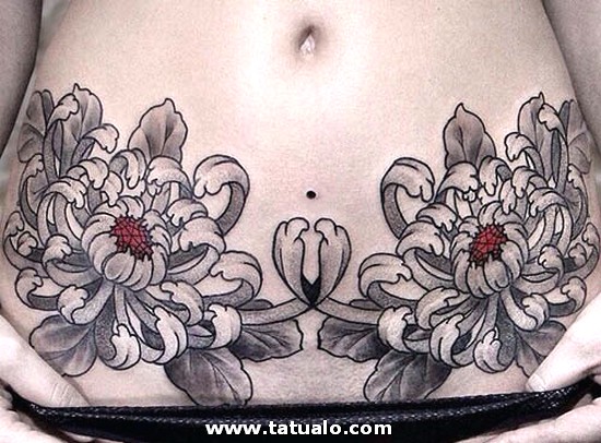 Dibujos para tatuar e imprimir Tatuajes Mujeres Abdomen